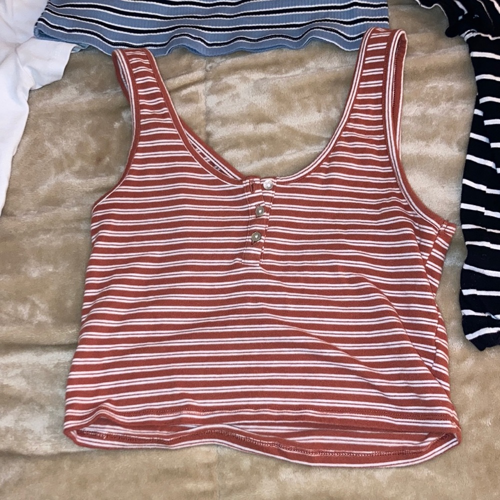 striped cropped tank top
